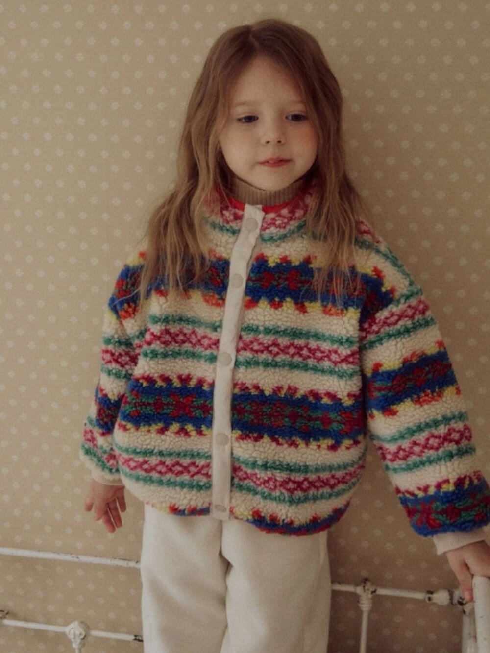 AT NOON - Kids W25 Fair Isle Sherpa Fleece Jacket